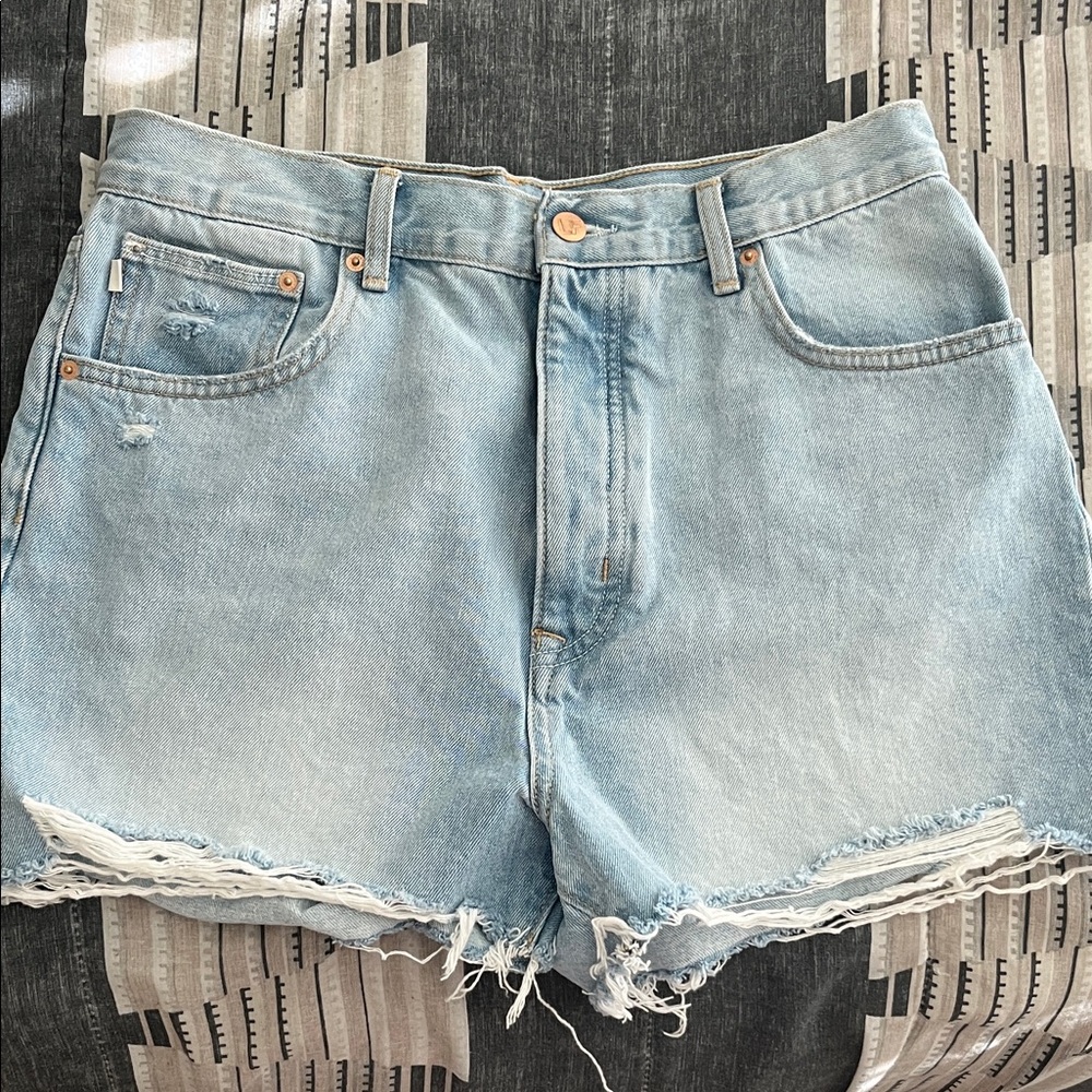 Lovers + Friends Faded Blue Jean Shorts